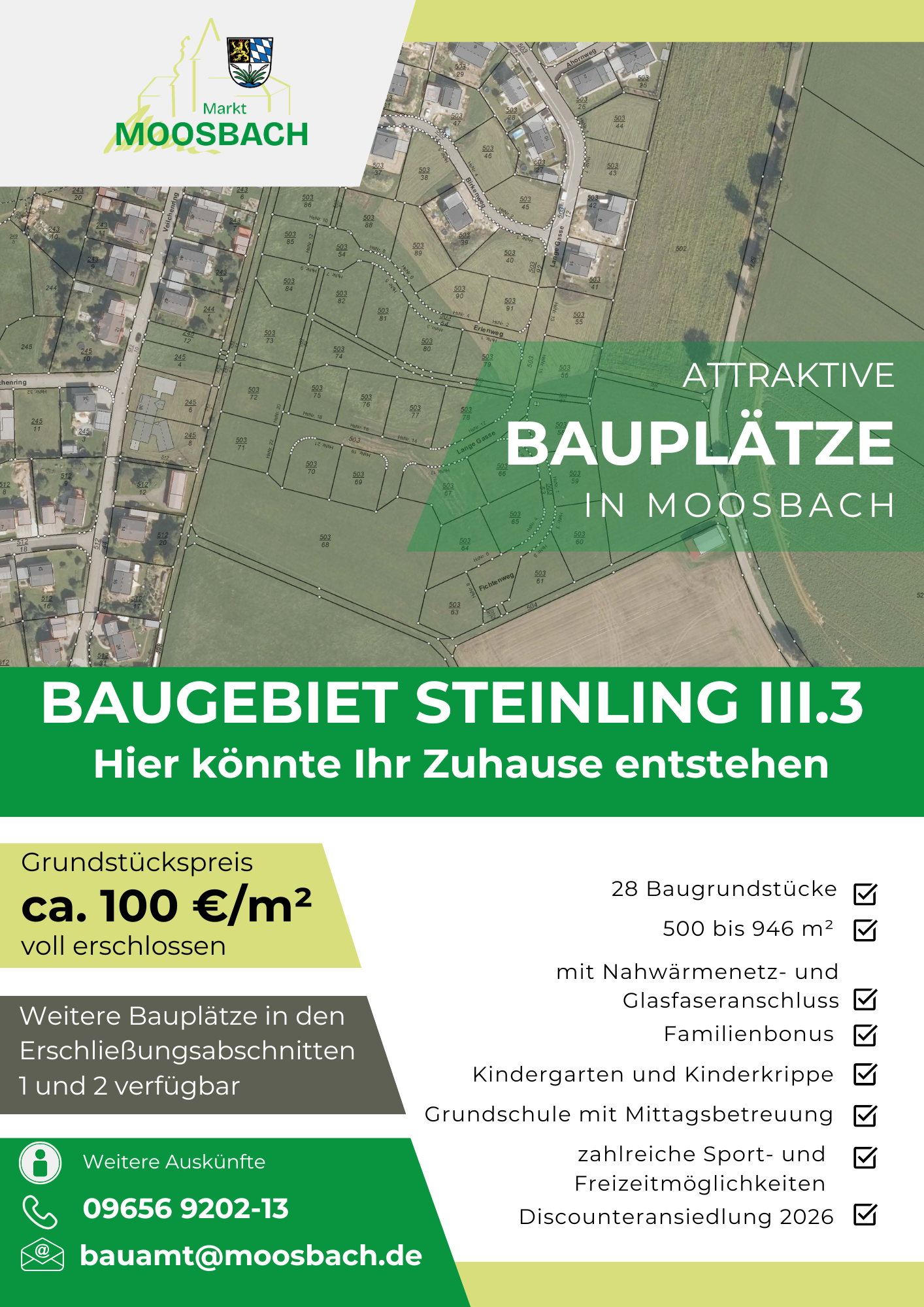Flyer des neuen Baugebiets Steinling III